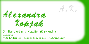 alexandra kopjak business card