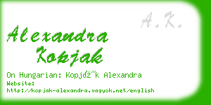 alexandra kopjak business card